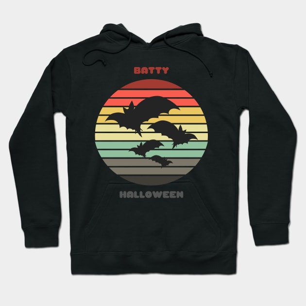 Sunset Bats / Batty Halloween Hoodie by nathalieaynie